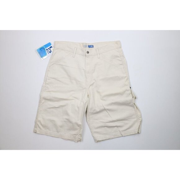 Deadstock Vtg Y2K 2000 Levis L2 Mens 34 Baggy Fit Dungaree Shorts Beige Cotton